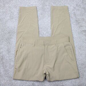 Fabletics Only Pants Men 31x32 Beige Lightweight Flat Front Straight Leg Stretch